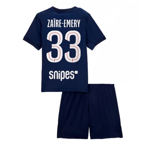 Paris Saint-Germain Warren Zaire-Emery #33 Domaci Dres za djecu 2025-26 Kratak Rukav (+ Kratke hlače)